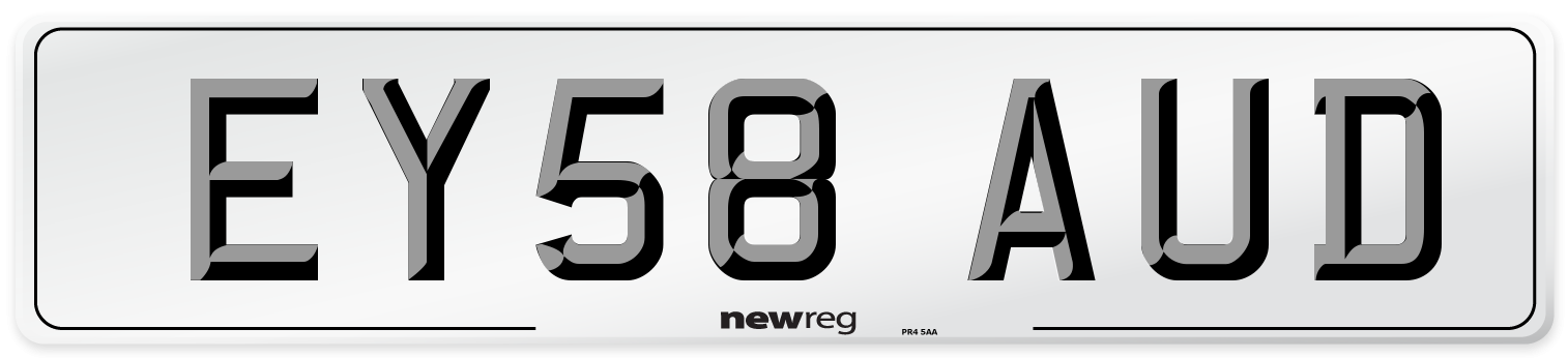 EY58 AUD Number Plate from New Reg